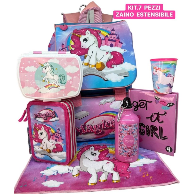 Set scuola 7 pezzi bambina