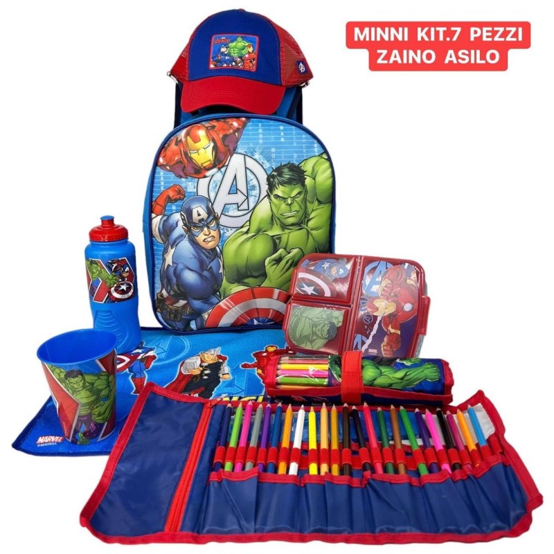 Set Scuola bambini 7 pezzi con cappello