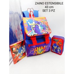 Set scuola 3 pezzi Sonic