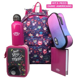 Set scuola 5 pezzi con zaino americano