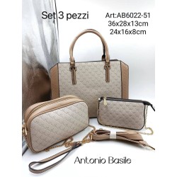 Borsa donna ANTONIO BASILE Set 3 pezzi