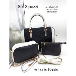 Borsa donna ANTONIO BASILE Set 3 pezzi