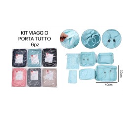 Kit viaggio portatutto 6 pezzi