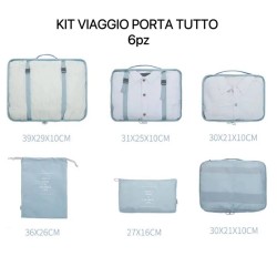 Kit viaggio portatutto 6 pezzi